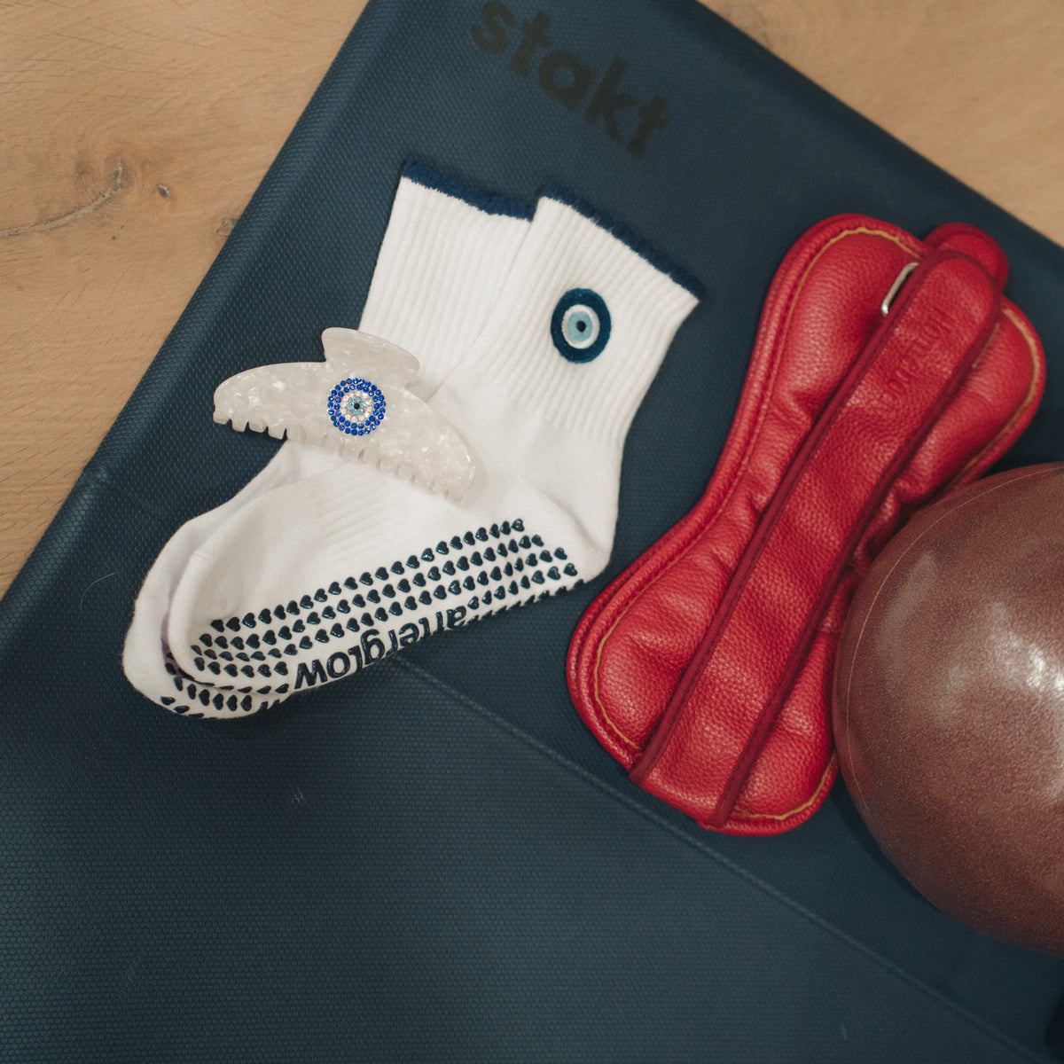Evil Eye Grip Socks - Navy & Cloud